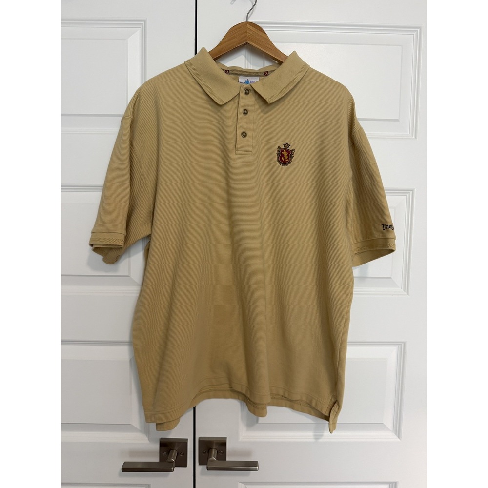 Disneyland Resort Golf Mickey Mouse Polo Shirt Mens XL Yellow Solid 90s Vtg